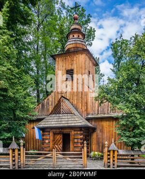 Chiesa Di Nostra Signora di Częstochowa a Zakopane, comunemente conosciuta come la vecchia chiesa e precedentemente conosciuta come Chiesa di San Clemente, architettura in legno di un t Foto Stock