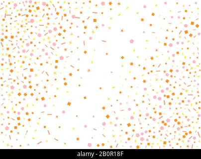 Esagoni colorati, stelle, linee di ovali. Confetti nuovo poster di sfondo. Meravigliosa texture sfondo confetti. Illustrazione Vettoriale