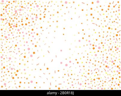 Foto di sfondo di un confetti. Confetti nuovo sfondo alla moda. Esagoni colorati, stelle, ovali creativi. Illustrazione Vettoriale