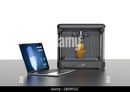 manuale robot di stampa 3d rendering 3d Foto Stock