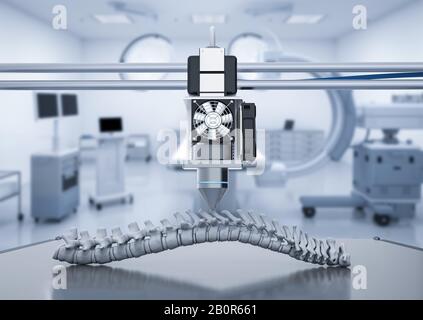 3d rendering 3d stampante stampa dorso protesico Foto Stock