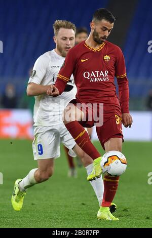 Roma, Italia. 21st Feb, 2020. Europa League Round Of 32 Rome / Kaa Gent, Roma (Italia) Febbraio 20th 2020 Leonardo Spinazzola Credit: Agenzia Fotografica Indipendente/Alamy Live News Foto Stock