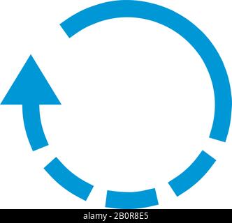 Icona Aggiorna. Simbolo di backup con freccia tratteggiata. Segno di aggiornamento Web. Illustrazione del vettore di stock isolata su sfondo bianco. Illustrazione Vettoriale