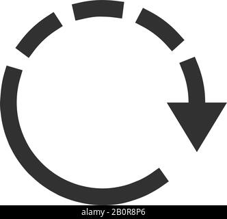 Icona Aggiorna. Simbolo di backup con freccia tratteggiata. Segno di aggiornamento Web. Illustrazione del vettore di stock isolata su sfondo bianco. Illustrazione Vettoriale