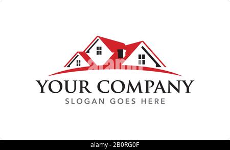 Agenti Immobiliari, Architetto, Roofing, Ristrutturazione E Modello Di Logo Vettore Ipotecario Illustrazione Vettoriale