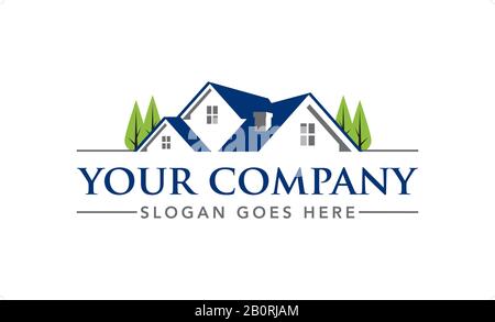 Agenti Immobiliari, Architetto, Roofing, Ristrutturazione E Modello Di Logo Vettore Ipotecario Illustrazione Vettoriale