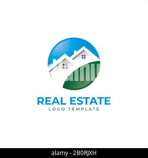 Agenti Immobiliari, Architetto, Roofing, Ristrutturazione E Modello Di Logo Vettore Ipotecario Illustrazione Vettoriale