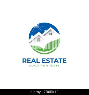 Agenti Immobiliari, Architetto, Roofing, Ristrutturazione E Modello Di Logo Vettore Ipotecario Illustrazione Vettoriale