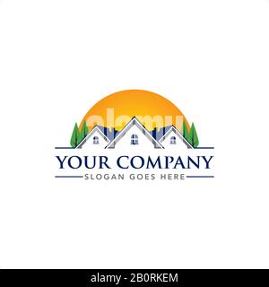 Agenti Immobiliari, Architetto, Roofing, Ristrutturazione E Modello Di Logo Vettore Ipotecario Illustrazione Vettoriale