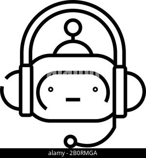 Icona della linea della macchina del casserello automatico, simbolo concettuale, illustrazione del vettore di contorno, simbolo lineare. Illustrazione Vettoriale