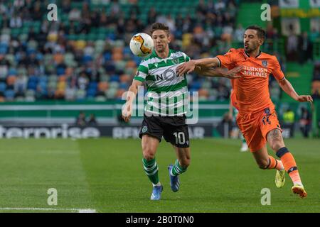 Lisbona, Portogallo. 20th Feb, 2020. 20 Febbraio 2020. Lisbona, Portogallo. Sport in diretta dall'Argentina Luciano Vietto (10) in azione durante il gioco della UEFA Europa League, Sporting CP vs Istanbul Basaksehir Credit: Alexandre de Sousa/Alamy Live News Foto Stock