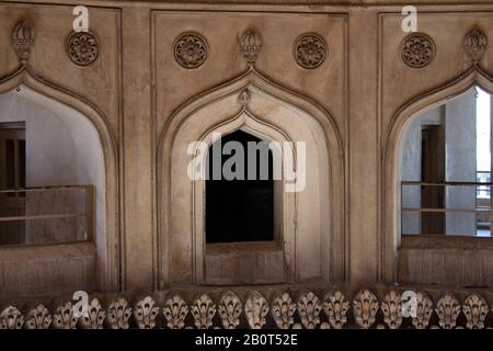 Vista interna di Charminar, Hyderabad, Telangana, i ndia Foto Stock