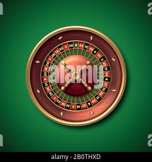 Illustrazione del vettore isolato della ruota della roulette del casinò di Las Vegas. Gioco di fortuna gioco, illustrazione di scommesse roulette Illustrazione Vettoriale