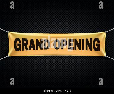 Sfondo del testo del vettore banner di grande apertura. Annuncio per la grande illustrazione aperta di affari Illustrazione Vettoriale