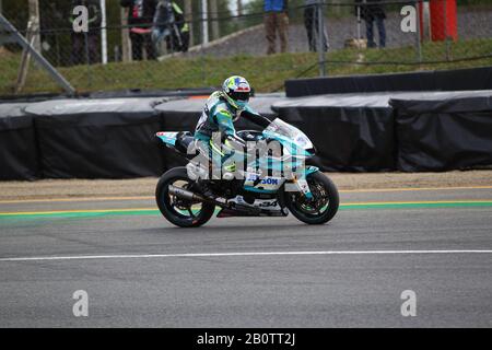 Alastair Seeley - Yamaha - Eha Yamaha (34) - Campionato Britannico Supersport 2019 Dickies. Brands Hatch, Druids Bend. Foto Stock