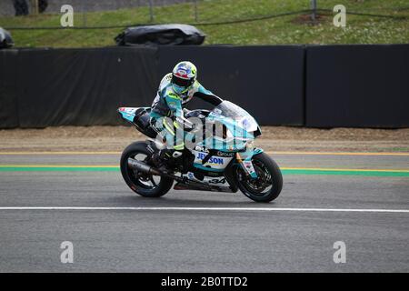 Alastair Seeley - Yamaha - Eha Yamaha (34) - Campionato Britannico Supersport 2019 Dickies. Brands Hatch, Druids Bend. Foto Stock