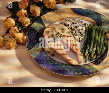 Salmon Dinner Foto Stock