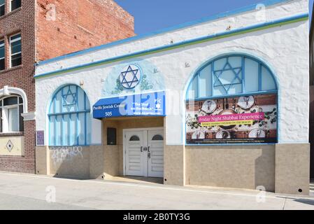 Venezia, CALIFORNIA - 17 FEB 2020: Pacific Jewish Center sul lungomare di Venezia Beach. Foto Stock