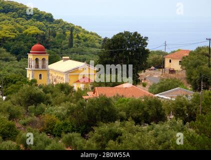 Kleine Kapelle im Dorf Keri, Zante, Griechenland | piccola cappella nel villaggio Keri, isola di Zante, Grecia Foto Stock