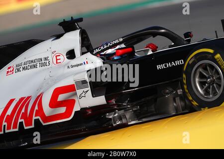 Montemelò, Barcellona - Spagna. Formula 1 test pre-stagione 2020 giorno 3. 21th febbraio 2020 . Romain Grosjean di Francia alla guida della (8) Haas F1 Team VF-20 Ferrari in pista durante il terzo giorno di F1 Winter Testing Foto Stock