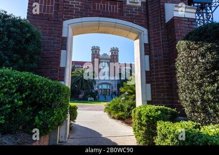 Tallahassee, FL / USA - 15 febbraio 2020: Westcott Building e Ruby Diamond Auditorium nel campus della Florida state University Foto Stock