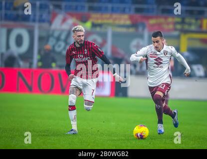 Alejandro Berenguer di Torino FC durante la serie A 2019/20 partita tra AC Milan vs Torino FC allo stadio di San Siro, Milano, Italia il 17 febbraio, Foto Stock