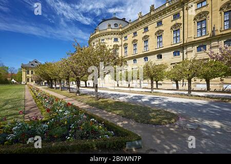 Hofgarten Con Wuerzburg Residence A Wuerzburg, Bassa Franconia, Baviera, Germania, Europa Foto Stock