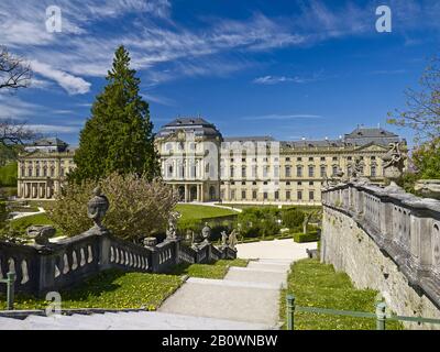 Hofgarten Con Wuerzburg Residence A Wuerzburg, Bassa Franconia, Baviera, Germania, Europa Foto Stock