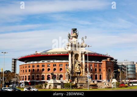 L'Arenas De Barcelona, Place D'Espanya, Barcellona, Catalunya, Spagna Foto Stock