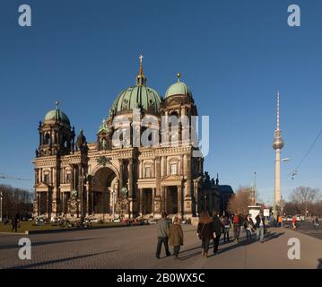 Cattedrale Di Berlino, Torre Della Televisione, Karl-Liebknecht-Straße, Mitte, Berlino, Germania, Europa Foto Stock