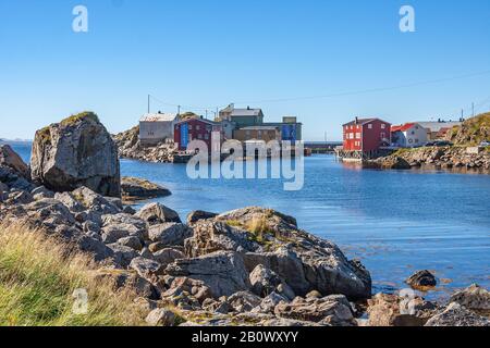 Il vecchio villaggio di Nyksund a pareraalen. Foto Stock