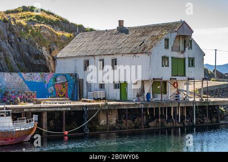 Il vecchio villaggio di Nyksund a pareraalen. Foto Stock