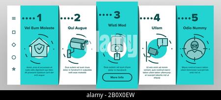 Icone Di Inserimento Telecamera Di Sicurezza Cctv Set Vector Illustrazione Vettoriale