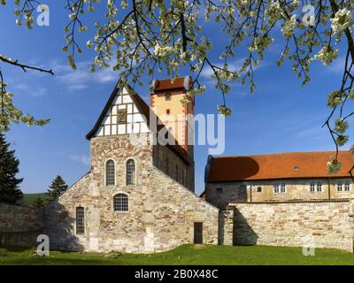 Basilica romanica di Breitungen Castello / Werra, Schmalkalden-Meiningen distretto, Turingia, Germania, Foto Stock