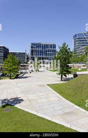 Marco-Polo-Terrassen E Kaiserkai, Hafencity, Amburgo, Germania, Foto Stock