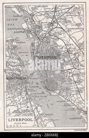 Mappa d'epoca di Liverpool Foto Stock