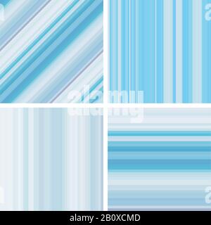Set di 4 motivi a strisce astratte senza giunture. Può essere utilizzato per sfondi, riempimenti di motivi, sfondi di pagine web, stampe tessili ecc. EPS8 vector Illustrator Illustrazione Vettoriale
