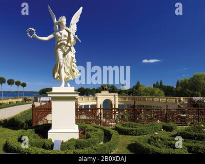 Scultura di Victoria nell'orangeria di Schwerin Castle, Schwerin, Mecklenburg-Vorpommern, Germania, Foto Stock