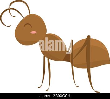 Isolato felice formica cartone animato Illustrazione Vettoriale