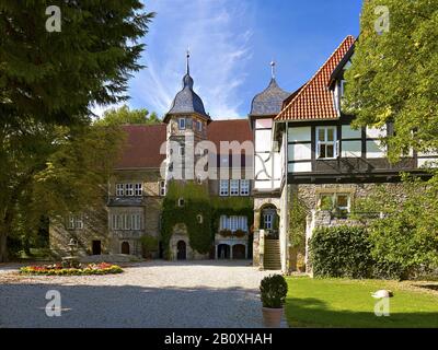 Schloss Schweddorf, Lauenau, Landkreis Schaumburg, Bassa Sassonia, Germania, Foto Stock