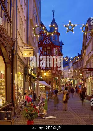 Haus Dern nella Wettergasse di Marburg, Hesse, Germania, Foto Stock