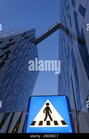 Segno attraversamento pedonale, Copenaghen, Danimarca, Foto Stock