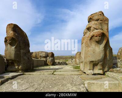 Sphingentor, Alaca Höyük, Hittite City, Anatolia Centrale, Turchia, Foto Stock