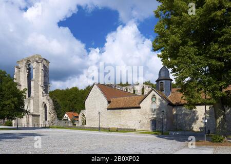 Monastero Walkenried con rovina della chiesa, Walkenried, Bassa Sassonia, Germania, Foto Stock