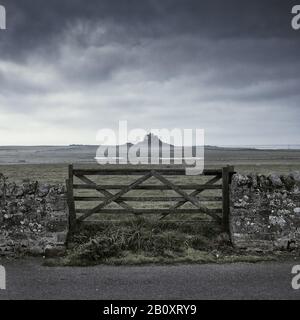 Castello Di Lindisfarne, Islanda Santa, Northumberland, Inghilterra, Foto Stock