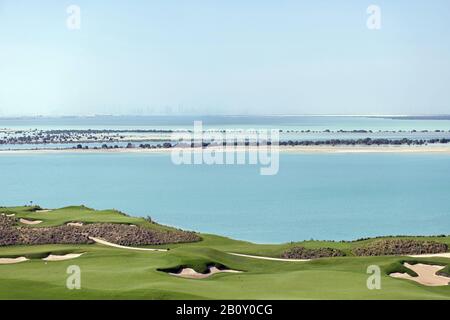 Campo Da Golf Su Yas Island, Abu Dhabi, Emirati Arabi Uniti, Foto Stock