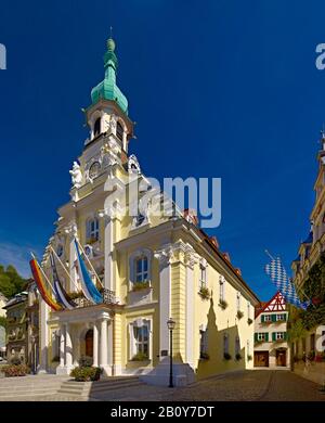 Vecchio municipio alla piazza del mercato di Kulmbach, alta Franconia, Baviera, Germania, Foto Stock