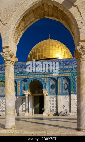 Cupola della roccia sul Monte del Tempio a Gerusalemme, Israele, Foto Stock