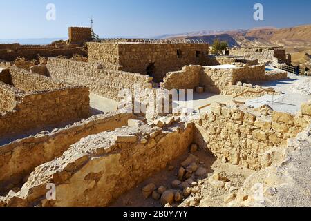 L'Hamam della fortezza ebraica di Masada sul Mar Morto, Israele, Foto Stock