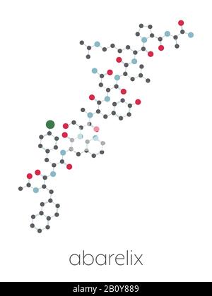 Molecola di farmaco di abarelix, illustrazione Foto Stock